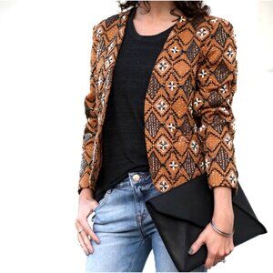 NEW! Banana Republic Heritage Collection Beaded Open Front Blazer Jacket SZ 0